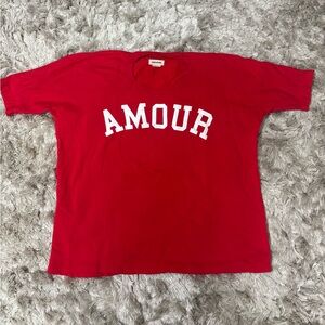 ZADIG&VOLTAIRE Red 'Amour' Graphic short sleeve shirt sz med oversized